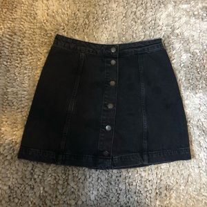 Top shop black denim skirt